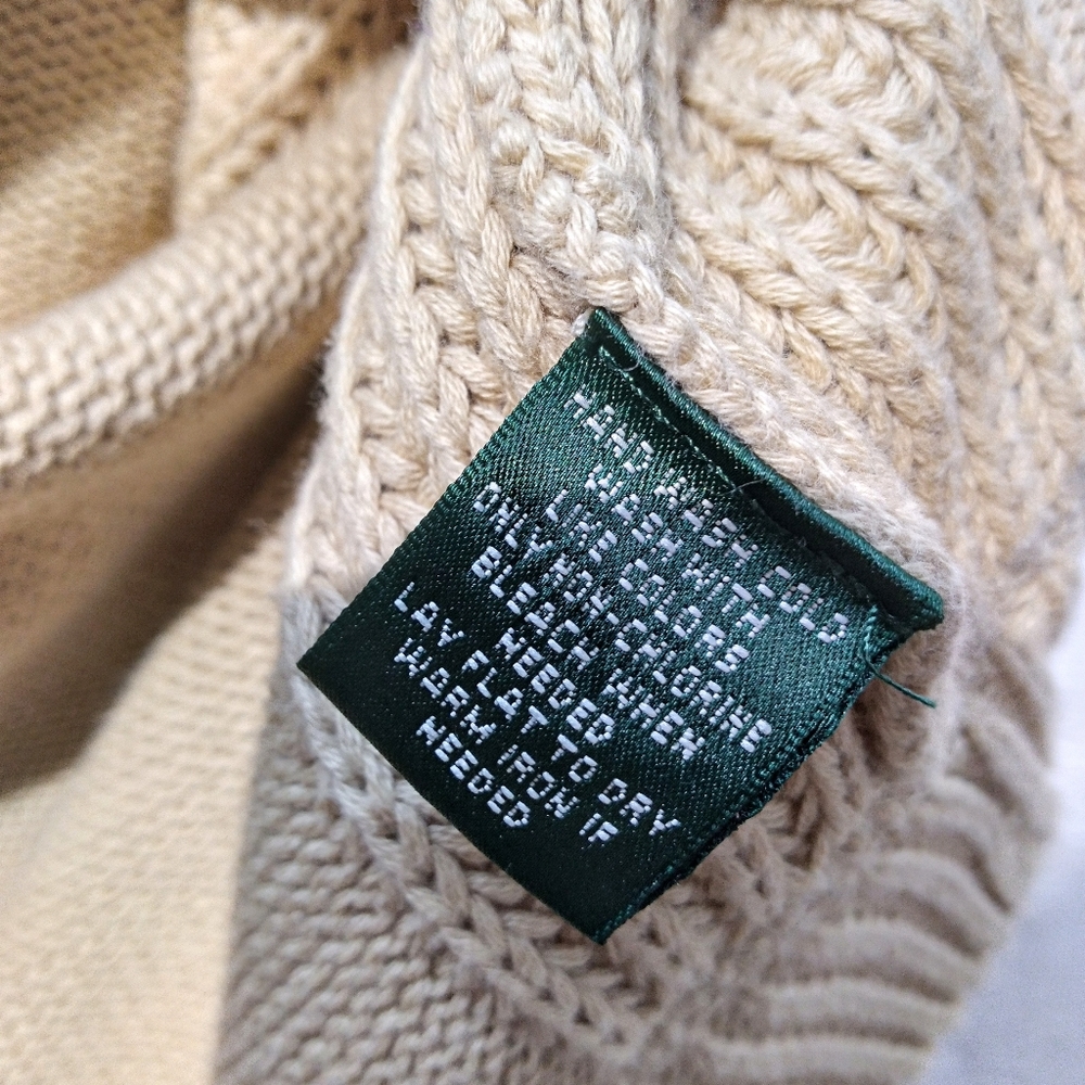 Ralph Lauren Camel Tan Cardigan Sweater Y2K 90s Medium - Picture 14 of 16